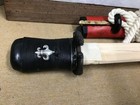 Japanese Tanto Wooden Sword Red Sheath Samurai Short Sword Antique 