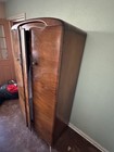 Vintage Art Deco Walnut Wardrobe     Original Key   Local Pickup Only   78676