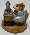 Wee Forest Folk Miss Bobbin Mouse Sewing Machine Figurine
