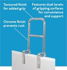 Tri-grip Bathtub Rail Shower Grab Bar Safety Bar For Seniors Handicap Bathroom