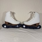 Jackson Mystique  Size 3c White Ice Skates Mark Ll Blades Blade Covers Pre Owned