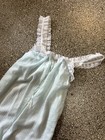 Vintage 70s 80s Lingerie Pajama Romper Jumpsuit Blue Lace Coquette Frilly M l