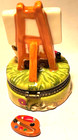 Artist Painter Easel Canvas Trinket Box Hinged Porcelain With Trinket