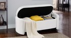 48 Inch White Velvet Ottoman Bench Upholstered Footrest Bench For Room Entryway