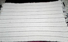 Vintage Off White Afghan Throw Blanket Chunky Cable Knit 50   x76    Plus Fringe