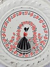 Vintage Metal Stove Vent Pipe Flue Cover Round Southern Belle Red Flowers