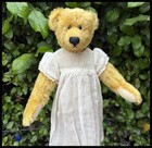Darling Vintage Artist Mohair Teddy Bear W Antique Dress - Long Nose  Long Arms