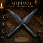 Hand Forged Medieval Spear Head Viking Iron Rustic Blacksmith Made Set Of 2