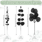 90 Pcs 3 Kinds Mixed Artificial Eucalyptus Leaves Stems Bulk Silver Dollar Le   