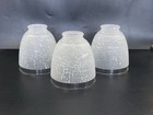 Vintage Light Shade Set Of 3 Frosted Clear Glass Speckled Fitter 2 
