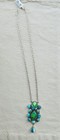 Kingman Dahlia Turquoise Peacock Necklace 925 Sterling Silver