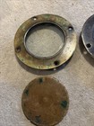 Two Vintage Brass Fixed Glass Port Holes One With Cover Lense 7    Port Holes