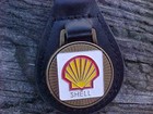 Shell Oil Antique Gold Leather Key Fob Nos Hi-quality Key Holder Gasoline Petro