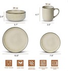Dinnerware Dish Set For 4  16 Piece Ceramic Dinner Tableware Dishware stoneware