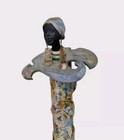 Huge African Statue Bronze Maiden Metal Marble Sculpture South Africa Ooak 27 