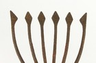    19th C  Eel Fishing Spear Harpoon  6 Wrought Iron Prongs