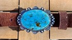 Sterling Silver Turquoise Buckle Bonfe Leather Handmade Western Belt