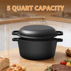 Pre-seasoned Cast Iron Dutch Oven For Bread Baking Skillet Lid And Dual Handles