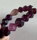Antique Czech Bohemian Faceted Rare Purple Amethyst Russian Blue Trade Beads