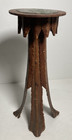Antique Folk Art Side Table Tramp Art Florida Palm Frond Accent Pedestal C 1930