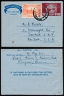 Burma Cover 1957 Uprated Prepaid Air Letter Union 50p Rangoon To Ny Usa Z3283