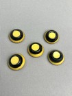 Vintage Black   Muted Yellow Dome Buttons Set Of 5 Possible Vegetable Ivory