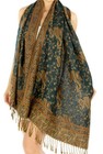 12 Pcs Fashion Outlined Paisley Pashmina Scarf Assorted Color - Bulk Wholesale