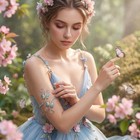 Freshme Blue Butterfly Arm Wrap 1 Pc Fairy Costume Adjustable Elf Armlet