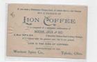 Girl Sledding Christmas Bell Lion Coffee Victorian Advertising Trade Card Ex