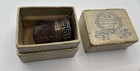 Antique W d  Churchill Thimble Size 9 Greek Key Honeycomb Silver Plate W  Box