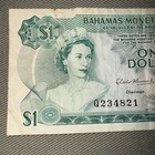 Pre-independence 1968 Bahamas Monetary Authority One Dollar  1 Banknote  q234821