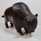 Vtg Ironwood Hand-carved Buffalo Bison Sculpture Big Timber Mountain  05 Euc