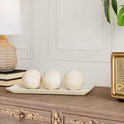 Creative Scents Rustic Luxe Decorative Tray And Orb Set - Centerpiece Table Deco