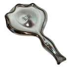 Antique Silver Plate Vanity Hand Mirror Beaded Trim Monogrammed    ws    10   