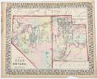 1875  Nevada - Utah Territory Map Original  14x11 25  Mitchell Railroads County