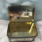 Vtg Daher Floral Pattern Tin Rectangle Box Hinged Lid Made In England 6x4x3 1 4