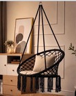 Boho Hanging Rope Swing Chair Indoor Outdoor Patio Hammock Seat With Cushions