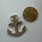 Chanel Cc Logo Anchor Emblem Large Flat Button 3-hole Gold 37x32 Mm Vintage