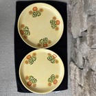 Set Of 2 Vintage Plastic Serving Trays Flower Power Orange Yellow Retro Daisy