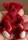 Miniature Dollhouse Tiny Red Bear Little Gem Jointed 2    Cute