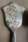 Vintage Gold Floral Hand Mirror And Brush Deco Vanity Set Made In Usa
