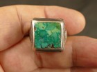 Navajo Turquoise Cast Silver Ring 13 9 Gms 1930 s Tucson Estate