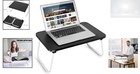 Laptop Tray Bed Table With Folding Legs Portable Lap Desk Black 17x12 Writing