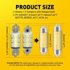 White 31-36mm Festoon Dome Map Interior Led Light Lamp Bulb 6411 6418 2 10x