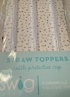 Swig Straw Toppers Set  3 Reusable Straws 3 Silicone Straw Covers Bride To Be A3