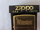 Vtg Unfired 1932 1992 Zippo Cigarette Lighter Winston Eagle Solid Brass W box