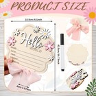 Pink Bow Flower Baby Birth Announcement Sign 6 1 Inch Hello World Newborn Sign P