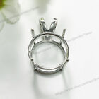 Sterling Silver Pre-notched Earring pendant Setting 4mm To 25mm Round Dangle Set