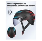 Ilm Adult Bike Helmet Led Front Rear Light Visor Matte Black Small medium