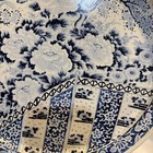 Vtg Ming Dynasty Style Blue   White Chrysanthemum 11 5  Floral Metal Tray